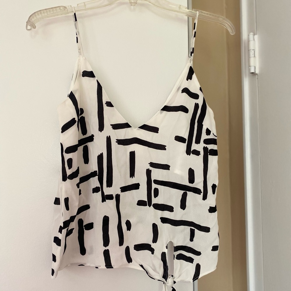 Line and Dot black and white camisole top
